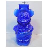 Mickey Mouse cobalt blue glass bank