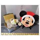 Ceramic Mickey Plate & Mini Pooh Porcelain Tea Set