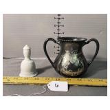 Vintage Rockford Silver P. Co.Piece & Ceramic Bell