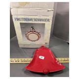 Christmas Stoneware Snowman Bowl and Bell Plate
