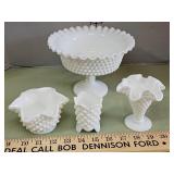 Fenton hobnail milk glass collection