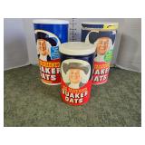 Quaker Oats cans one is tin