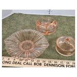 Pink depression glass