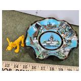 Vintage Disney World plate and rubber Pluto dog