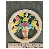 Antique floral wall art chalkie/Chalk ware