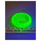 Uranium glass hobnail bowl