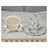 Old Lefton cherub flower bowl, ring holder