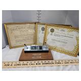 1950s and 60s Ford training certif, desk clock