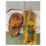 Vintage wall hanging clock and wall hanger