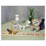 Pheasant and owl S&P plus vases