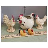 1940/50's Shawnee Pottery Chicken pitcher, plus