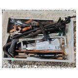 Vintage tools including saws clamps and more