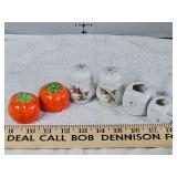 Antique made in Japan pumpkin, floral S&P Plus