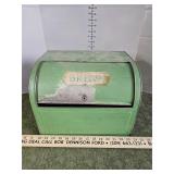 Vintage rolltop tin bread box