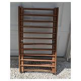 Antique wood folding playpen