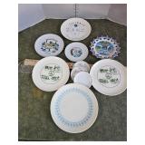 Roanoke IL & Travel location commemorative plates