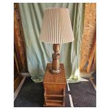 13x20x20 wood end table and wood accent lamp