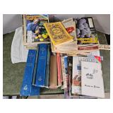 Religion books, and gardening magazines