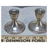 Weighted sterling silver candlestick holders