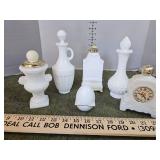 White milk glass style Avon bottles