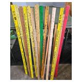 Collection of vintage yardsticks