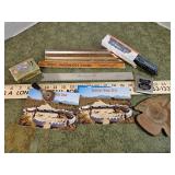 Advertising rulers, Mini locomotive, Plus more