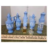 Blue Grecian style vintage Avon bottles