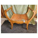 Antique wood Half Moon chair read description
