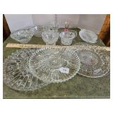 Beautiful cut glass bowls and platters