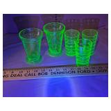 MCM uranium glass drinking glasses