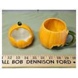 Morton Pottery pumpkin coffee mug, dish