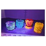 Amberina and uranium glass glowing toothpick