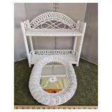 Whicker shelf and mirror