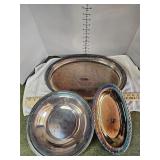 Silver plate trays and Bowl