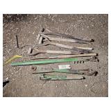 Tractor parts and wood shovel handles