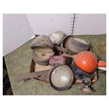 Vintage collection of tractor lights