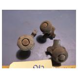 3 Antique Wood Tractor Steering Knobs