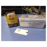 Metal Lock Box & Vintage Deluxe Oil Filter
