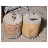 Rusty gritty Phillips oil cans