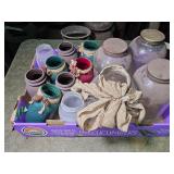 Painted ball jars and large jars