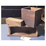 2 Vintage Wooden Boxes and Cheese Box