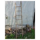 7 rung vintage wood ladder