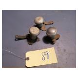 3 Vintage  Metal Tractor Steering Knobs