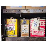 Various full and empty cans vintage