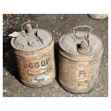 CO OP & FS vintage 5 gallon oil cans