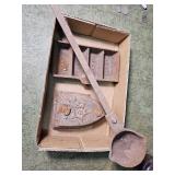 Cast iron smelting ladle, mold, plus more