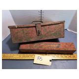 2 Antique metal tool boxes