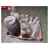 Vintage bottle and jar collection