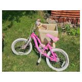 Not industrial Barbie kids bike and plastic cart