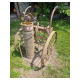 Large wheel welding cart, tank, torches, hoses